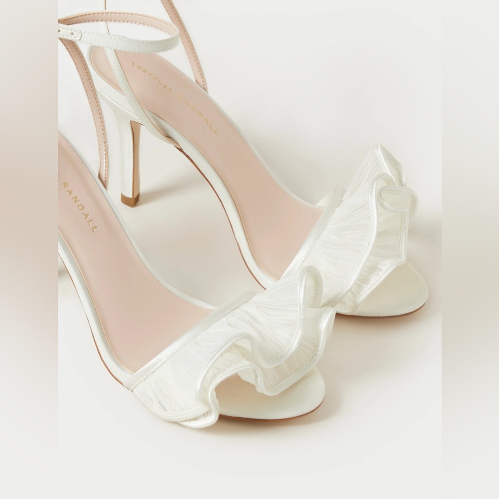 Loeffler Randal - Estella Pearl Ruffle Heeled Sandal - Brand New!